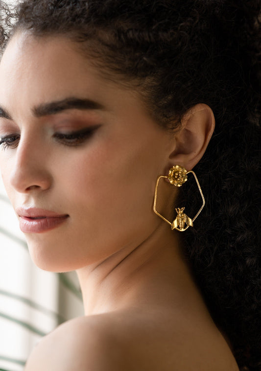 The Enache Geometric Honey Bee Earrings TheEnache