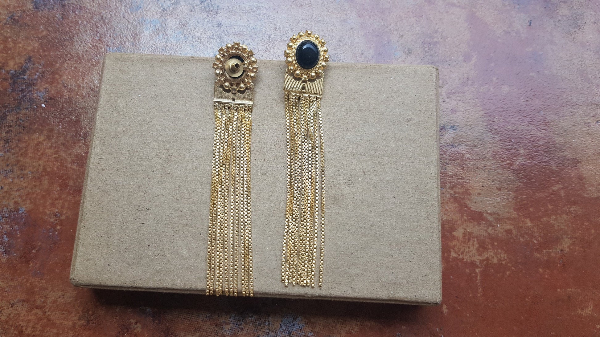 The Enache Gold Chain Tassel Earrings TheEnache
