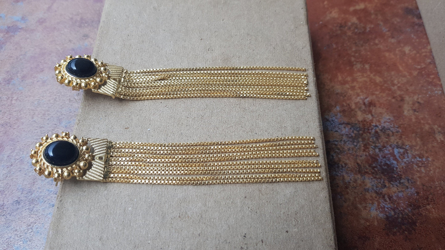The Enache Gold Chain Tassel Earrings TheEnache