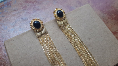 The Enache Gold Chain Tassel Earrings TheEnache