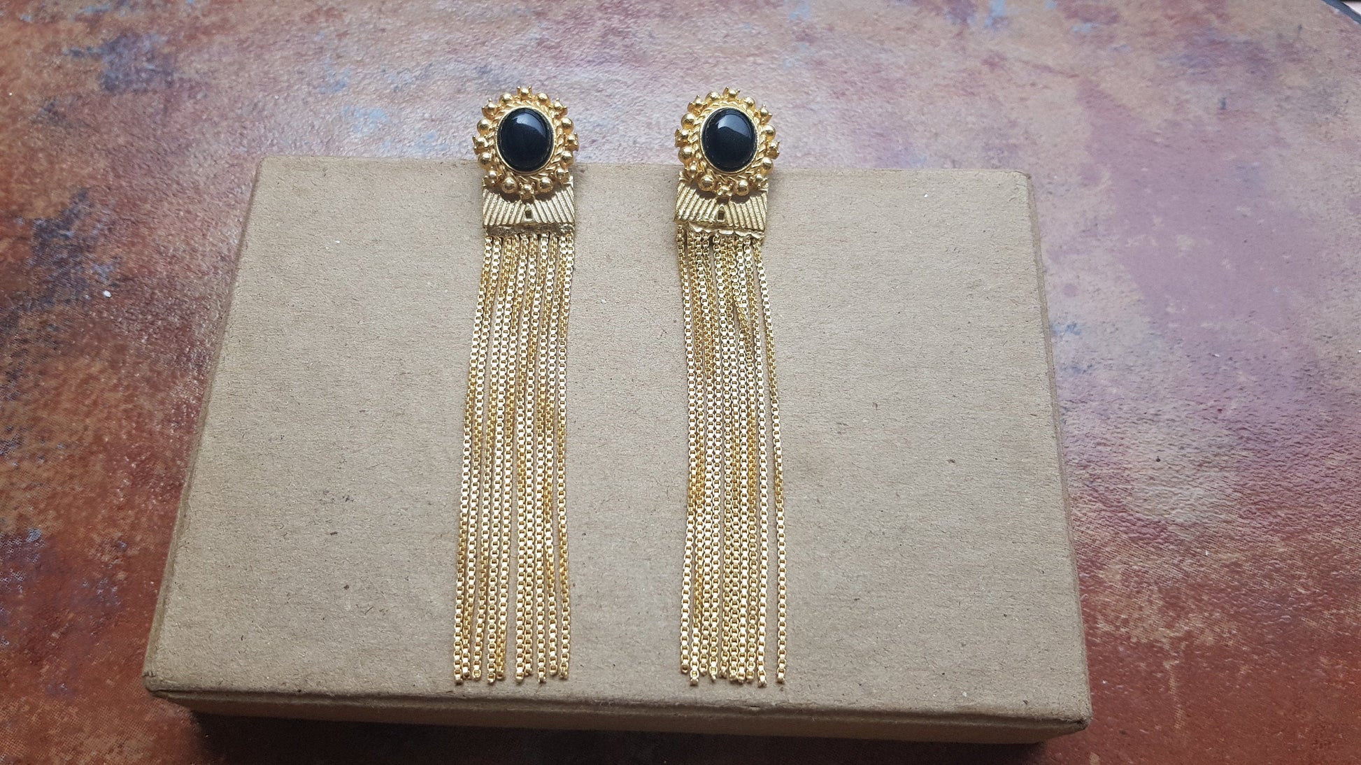 The Enache Gold Chain Tassel Earrings TheEnache