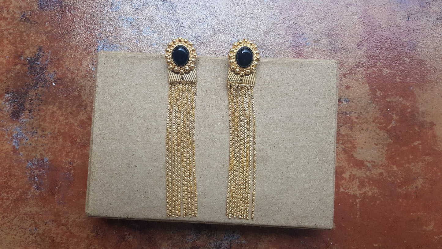 The Enache Gold Chain Tassel Earrings TheEnache