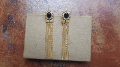 The Enache Gold Chain Tassel Earrings TheEnache