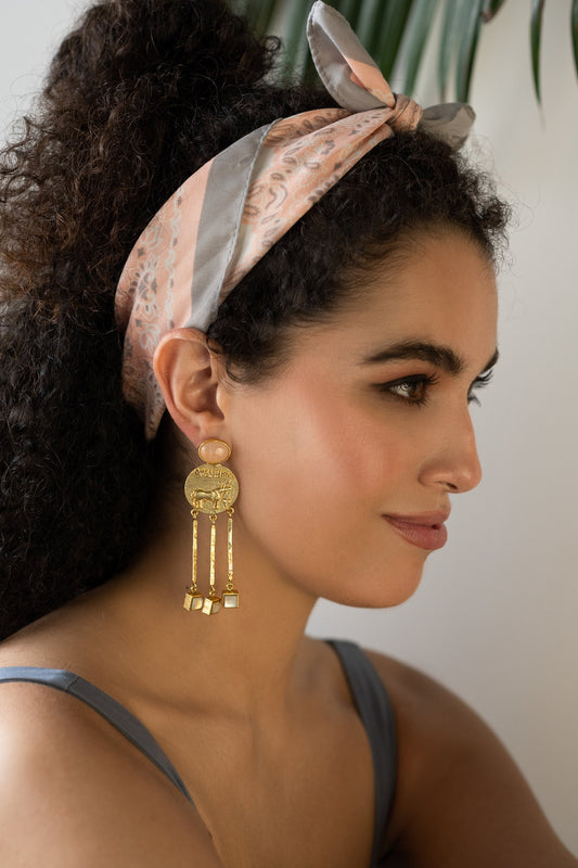 The Enache Gold Coin Boho Earrings TheEnache