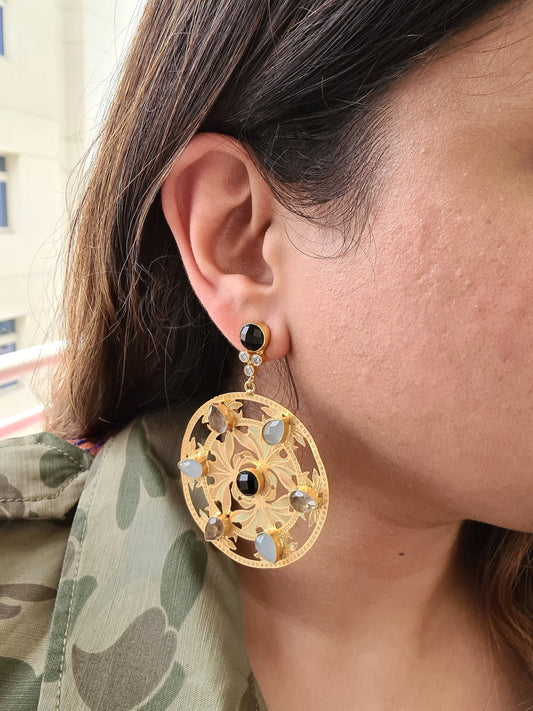 The Enache Gold Filigree Boho Earrings TheEnache