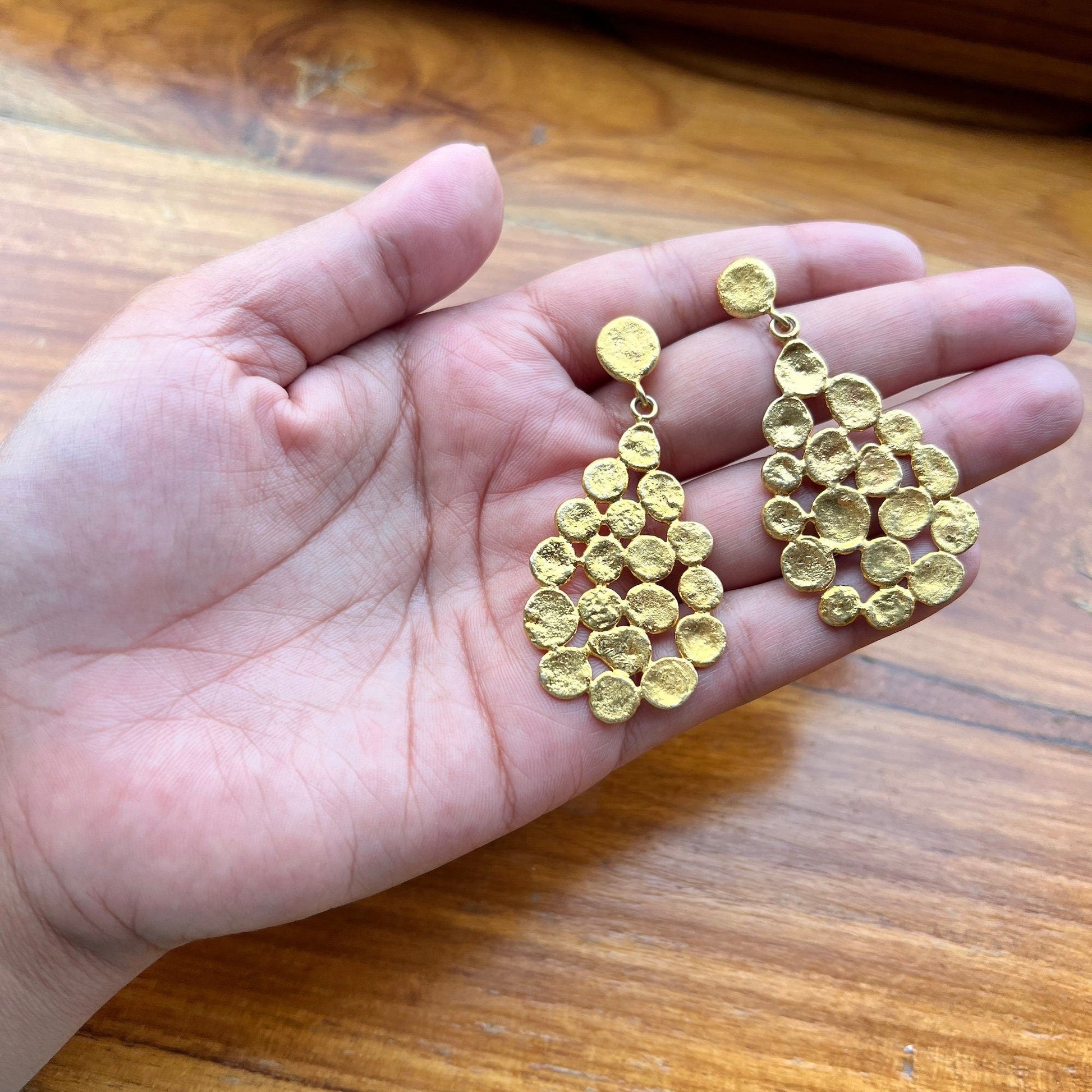 The Enache Gold Hammered Brass Dangles TheEnache
