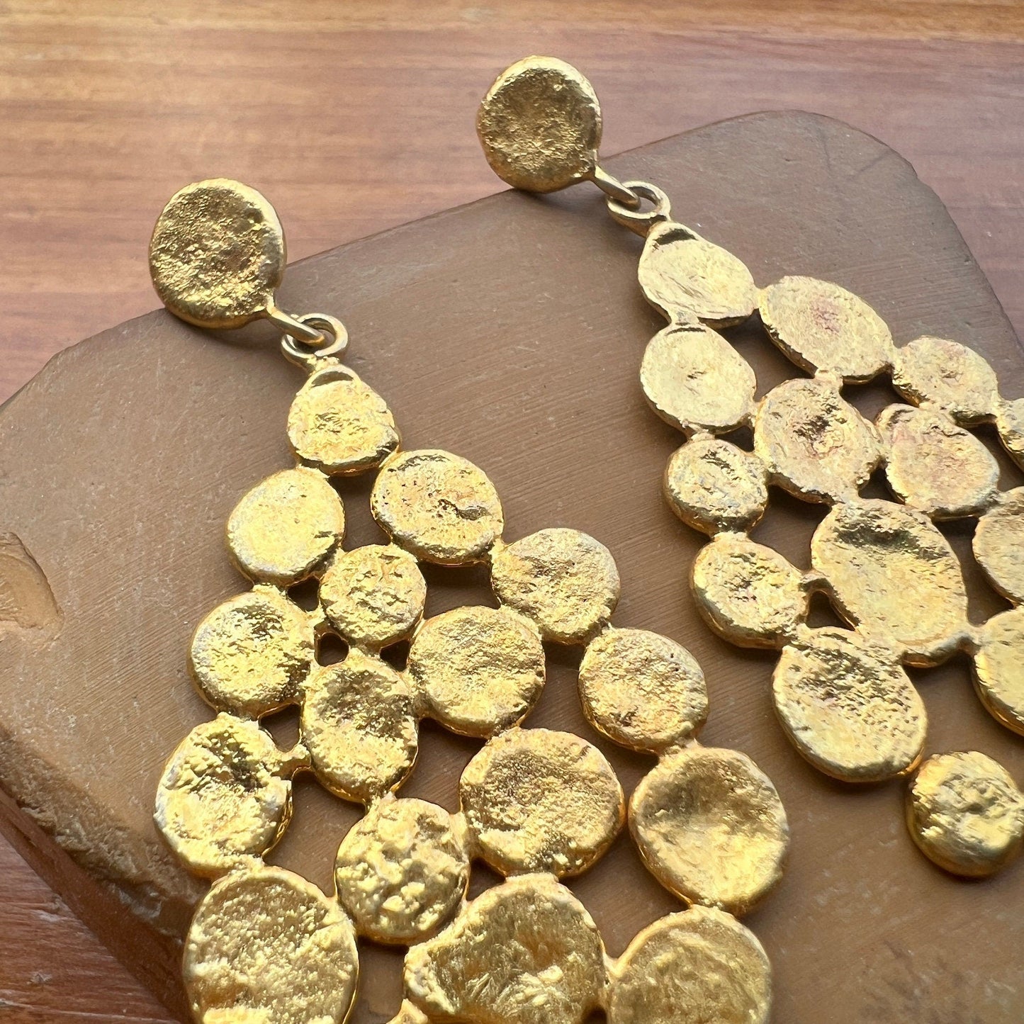 The Enache Gold Hammered Brass Dangles TheEnache