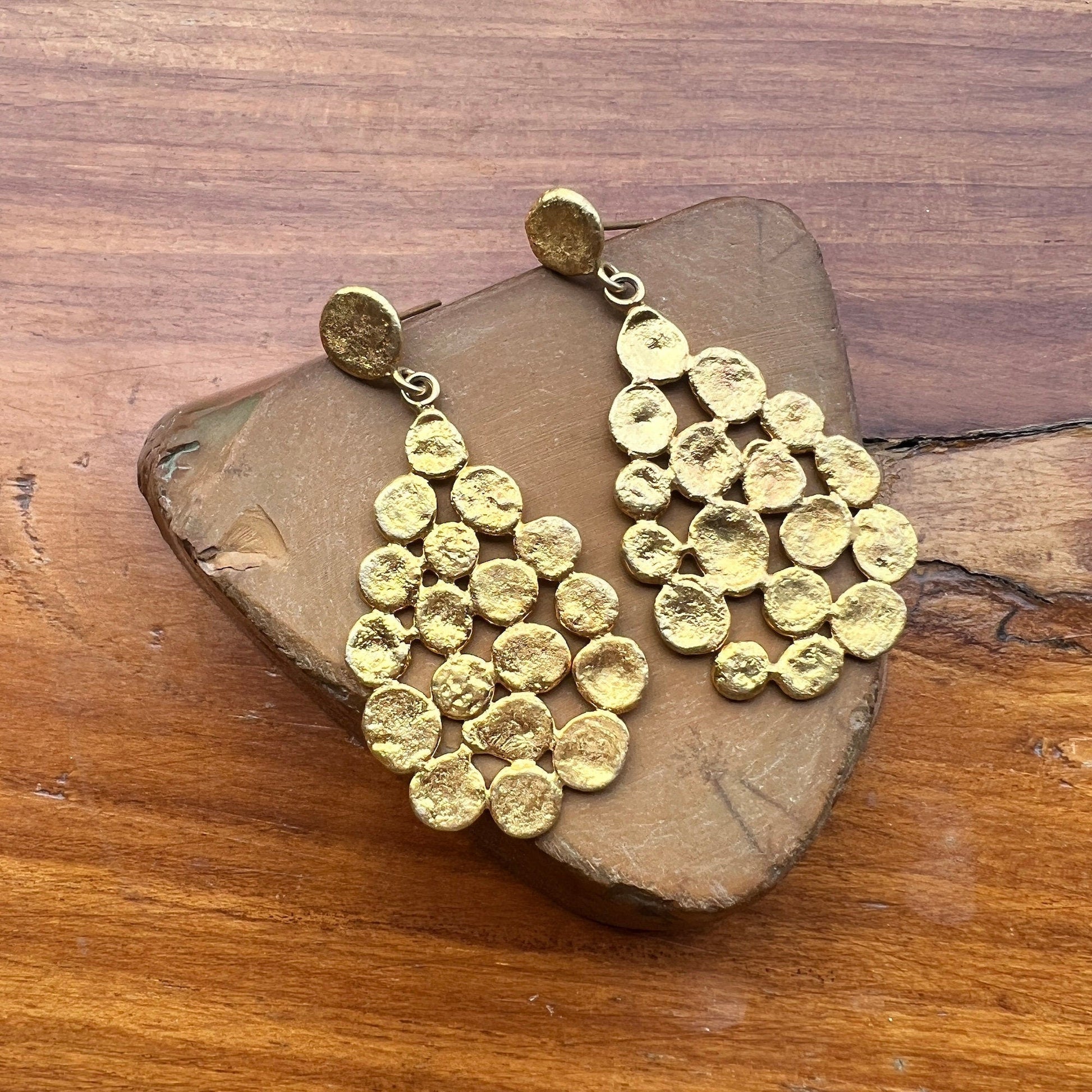 The Enache Gold Hammered Brass Dangles TheEnache