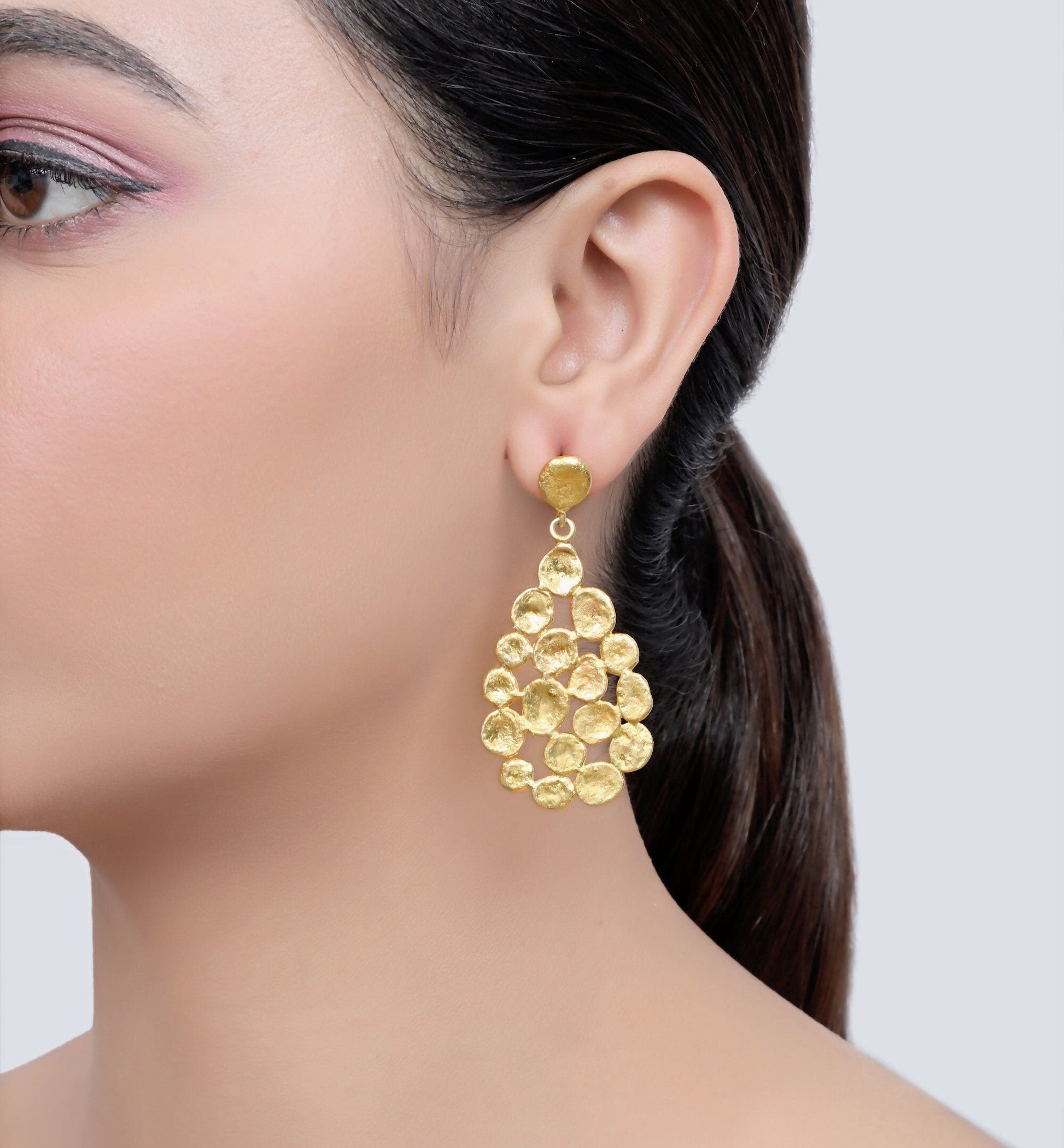 The Enache Gold Hammered Brass Dangles TheEnache