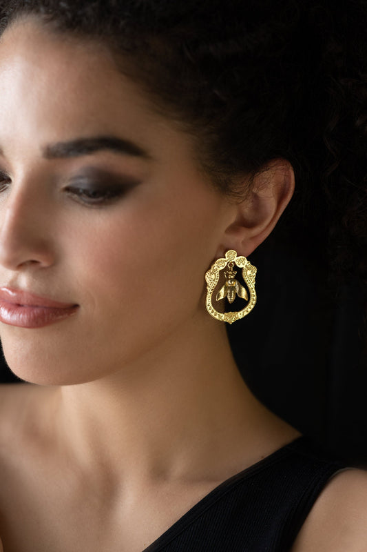 The Enache Gold Honey Bee Earrings TheEnache