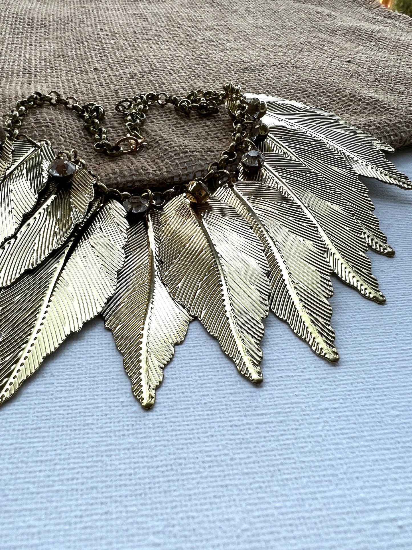 The Enache Gold Leaf Bib Necklace TheEnache