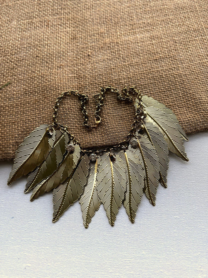 The Enache Gold Leaf Bib Necklace TheEnache