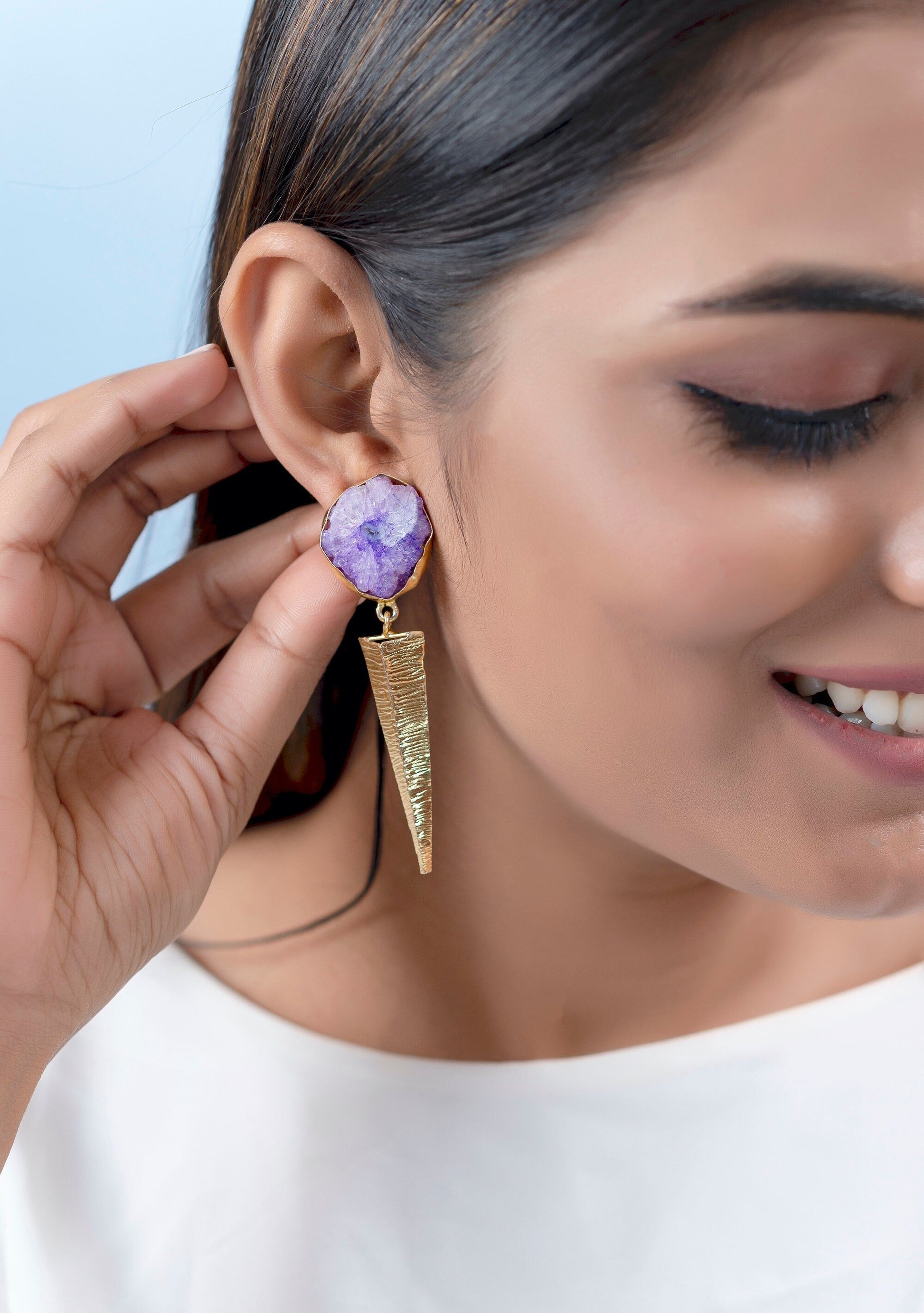 The Enache Gold Metal Spike Earrings TheEnache