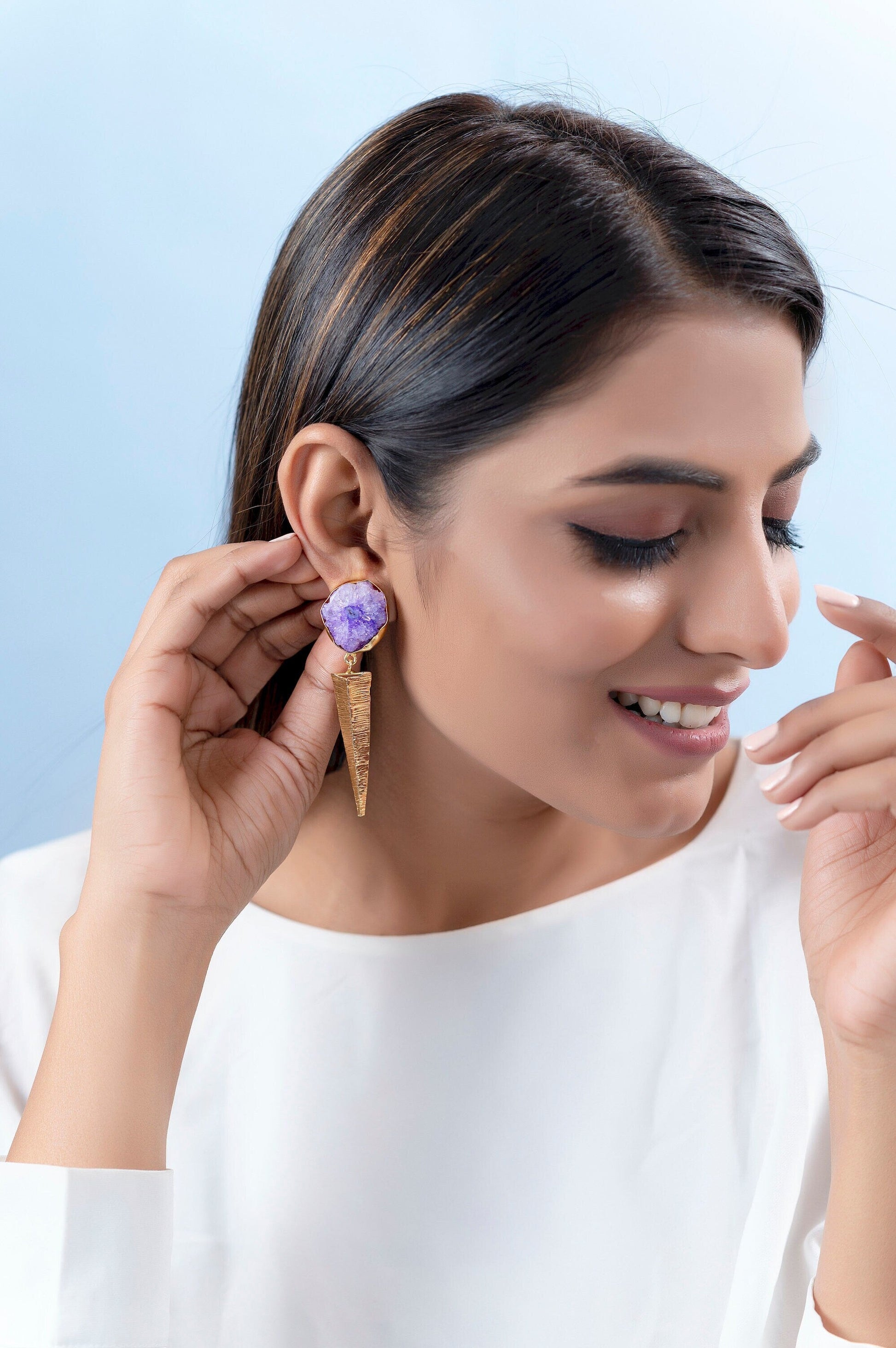 The Enache Gold Metal Spike Earrings TheEnache
