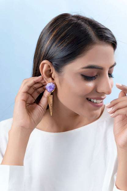 The Enache Gold Metal Spike Earrings TheEnache