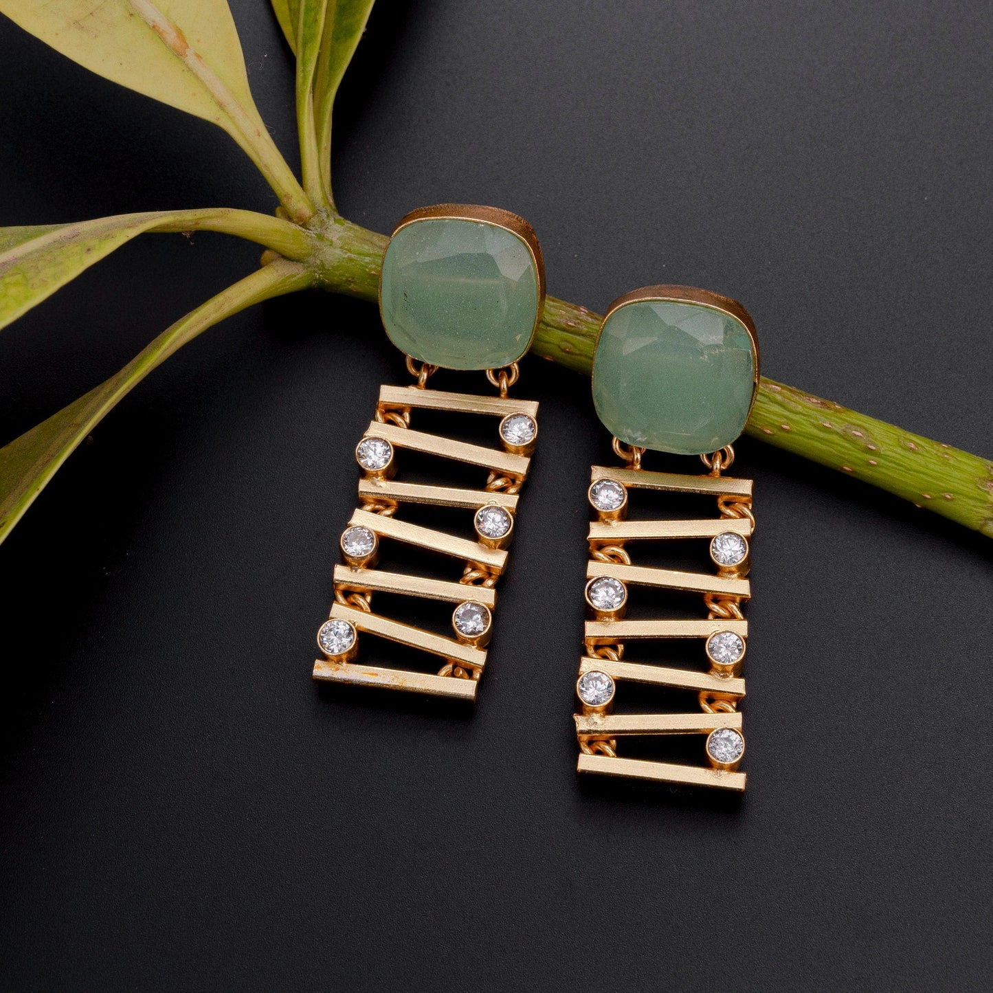 The Enache Gold Zig Zag Earrings TheEnache
