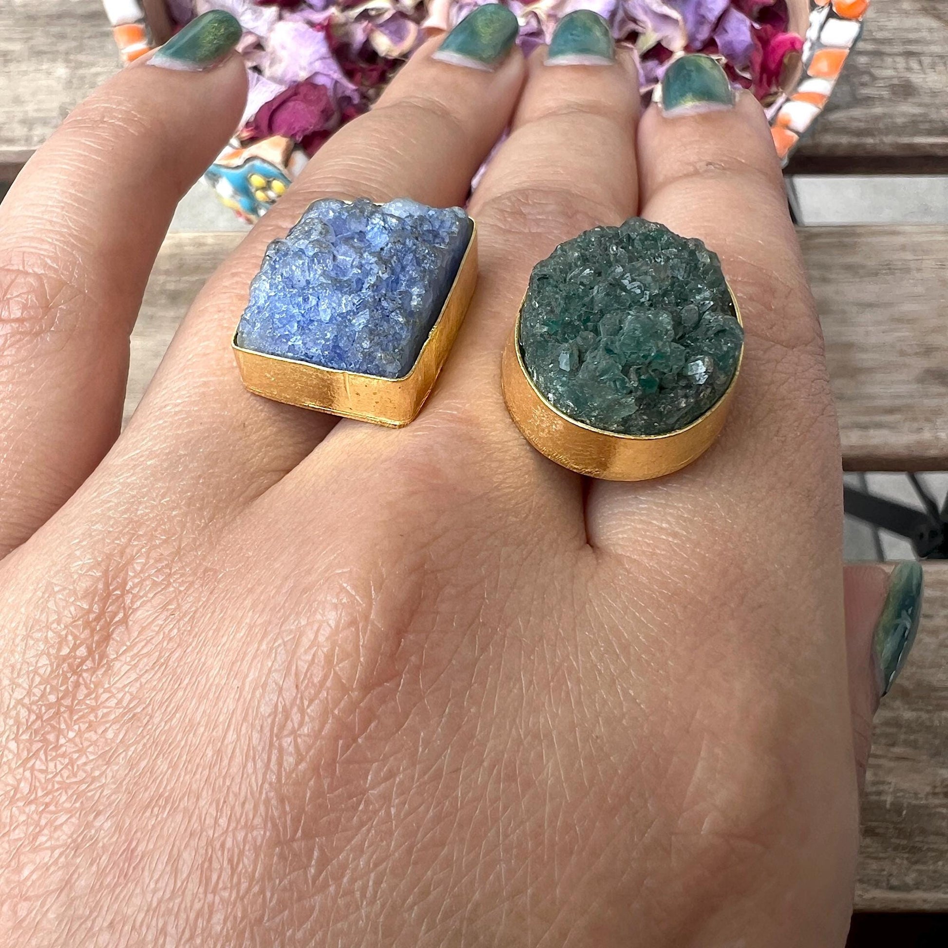 The Enache Green Blue Double Ring TheEnache