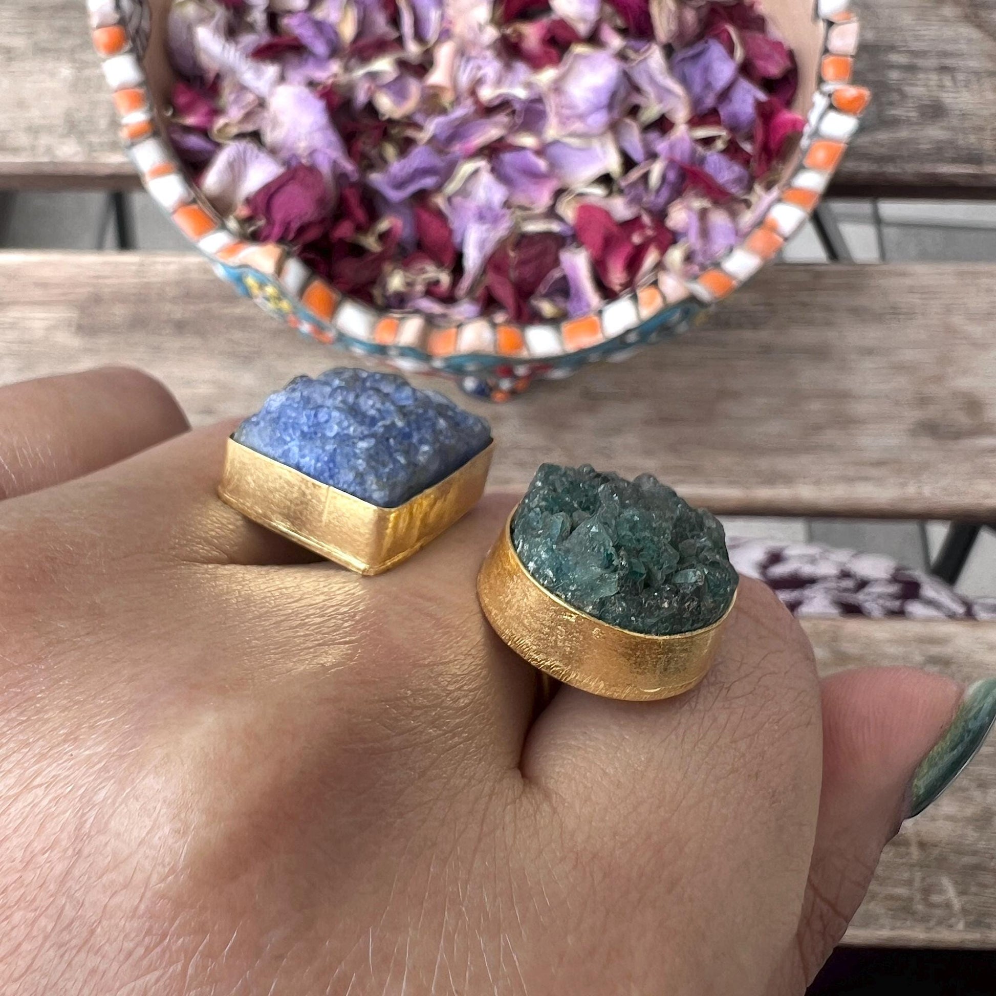 The Enache Green Blue Double Ring TheEnache