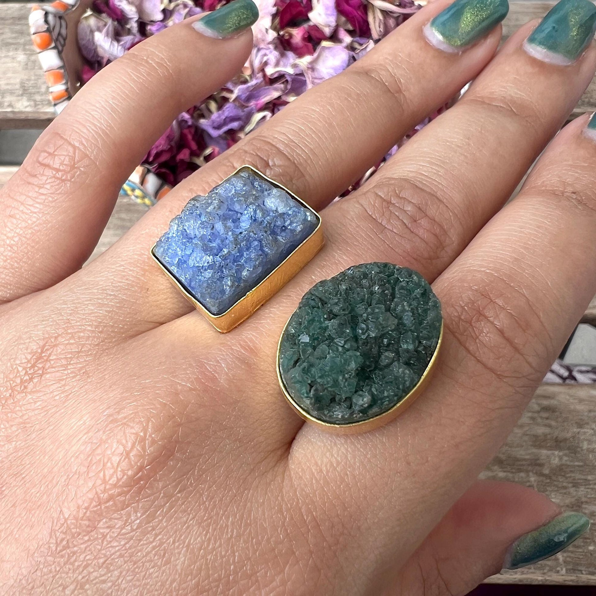 The Enache Green Blue Double Ring TheEnache