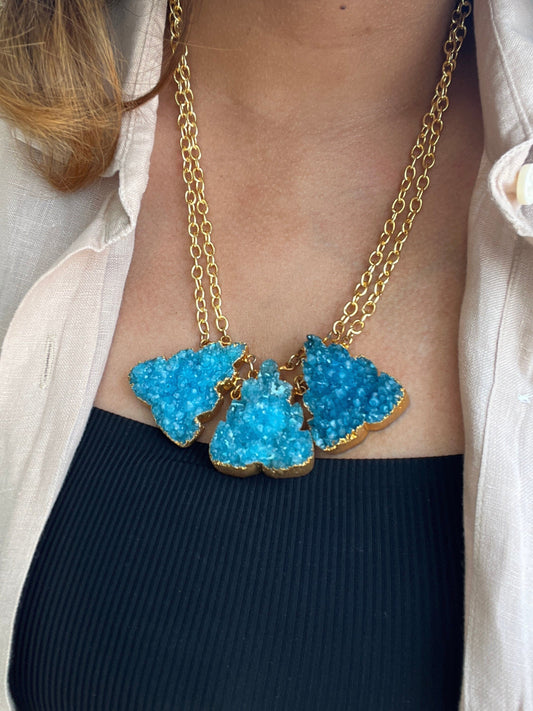 The Enache Green Druzy Bib Necklace TheEnache