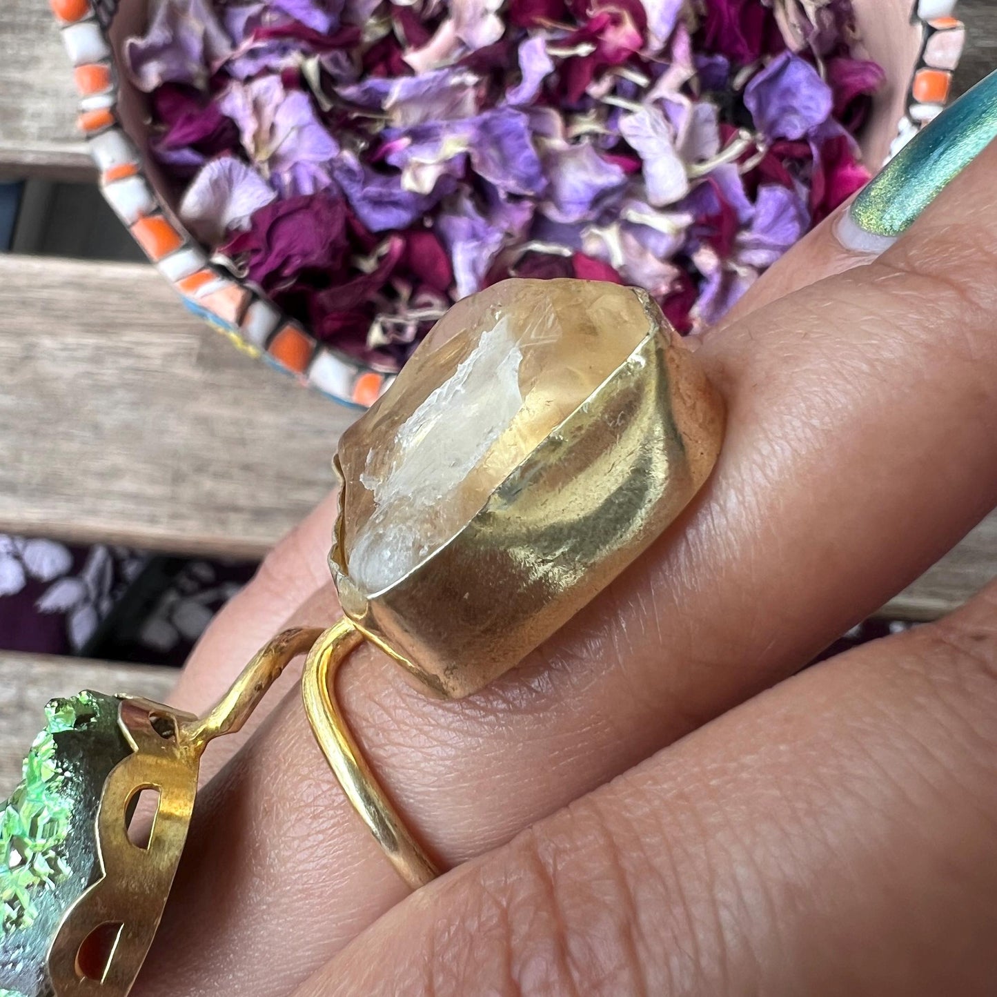 The Enache Green Druzy Quartz Ring TheEnache