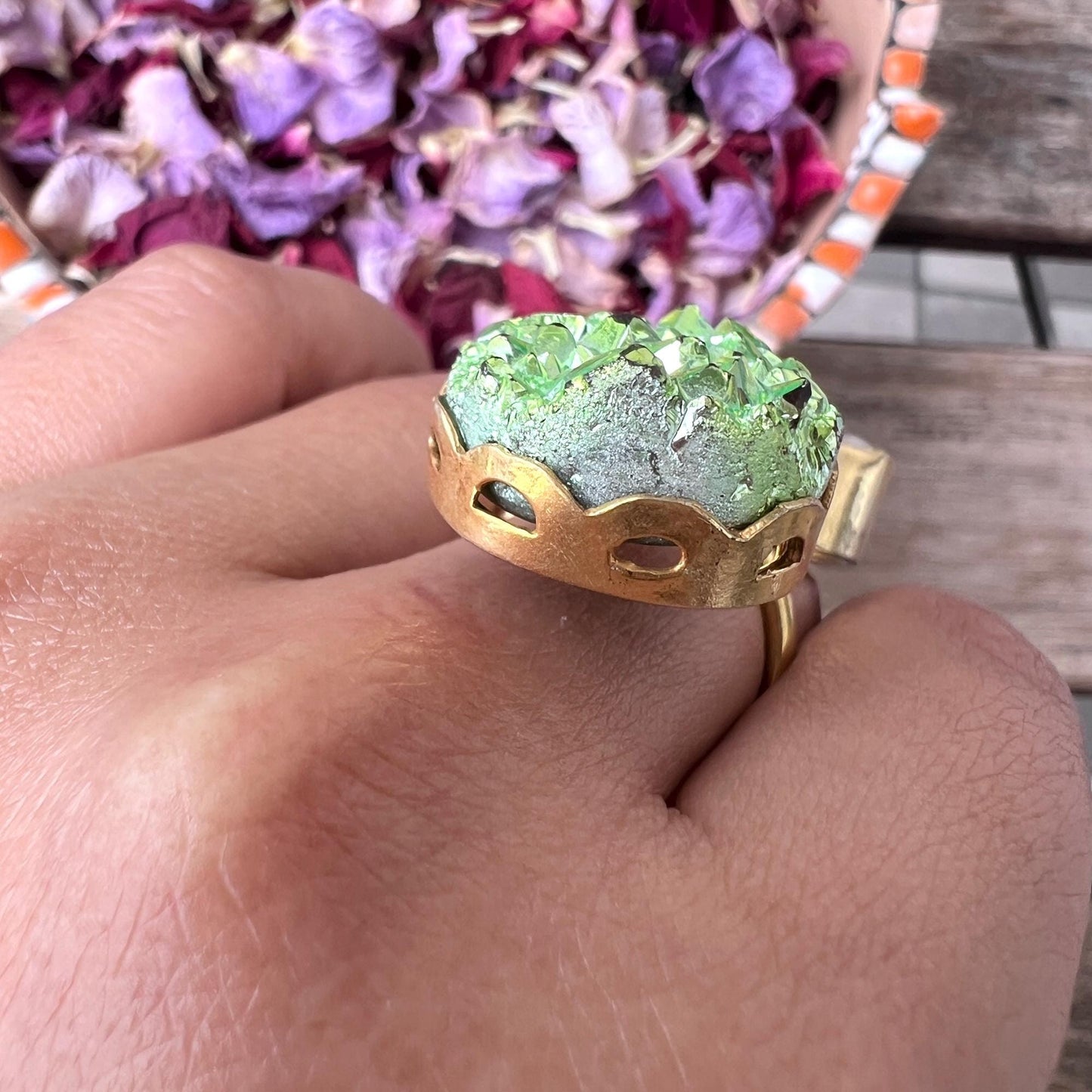 The Enache Green Druzy Quartz Ring TheEnache