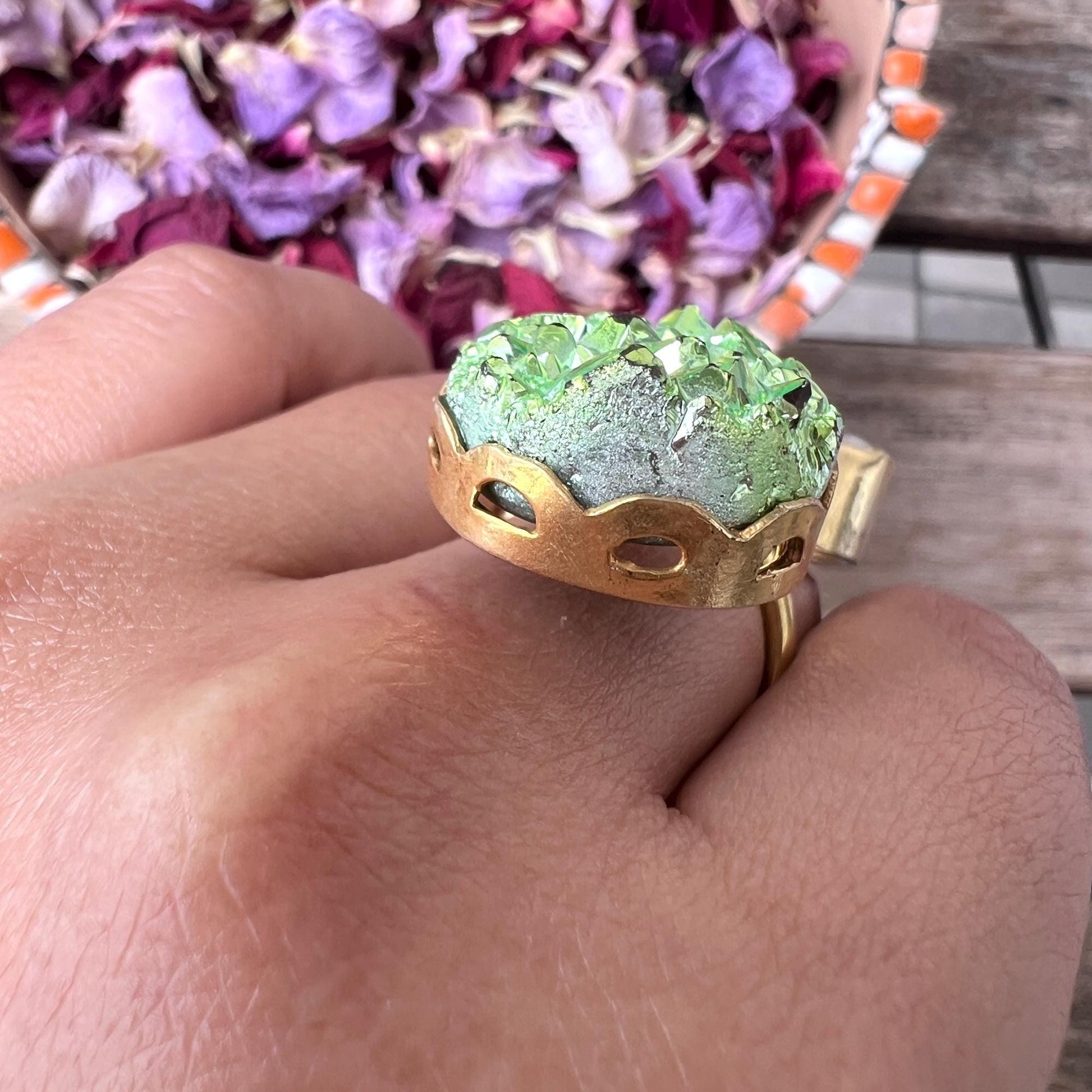 The Enache Green Druzy Quartz Ring TheEnache