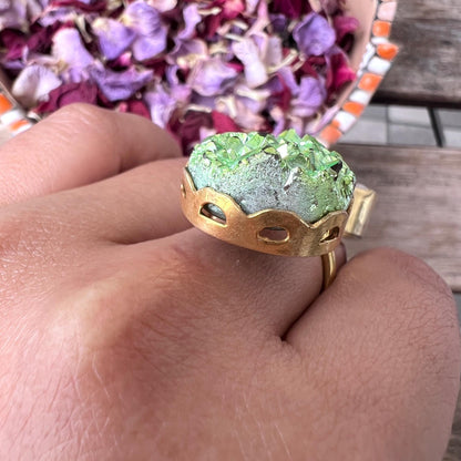 The Enache Green Druzy Quartz Ring TheEnache