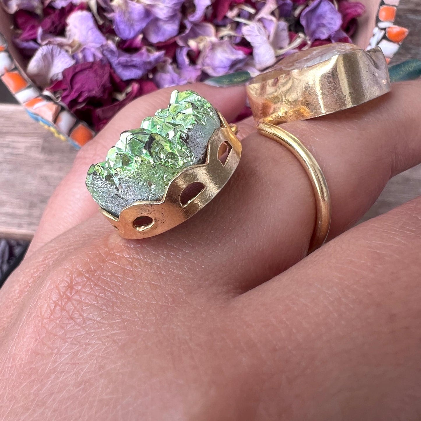 The Enache Green Druzy Quartz Ring TheEnache