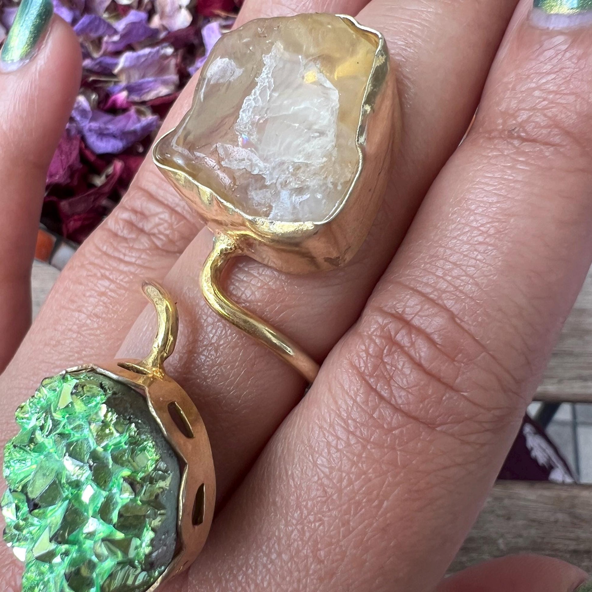 The Enache Green Druzy Quartz Ring TheEnache