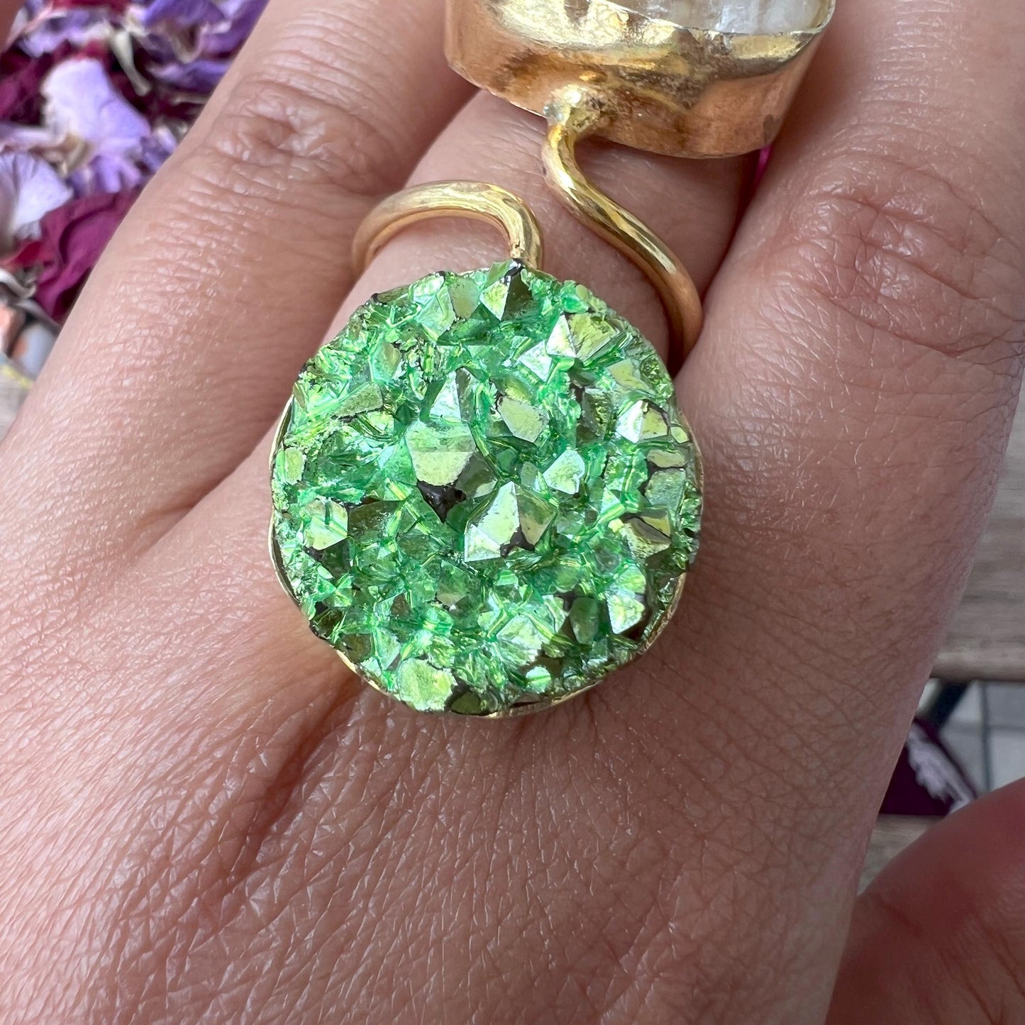The Enache Green Druzy Quartz Ring TheEnache