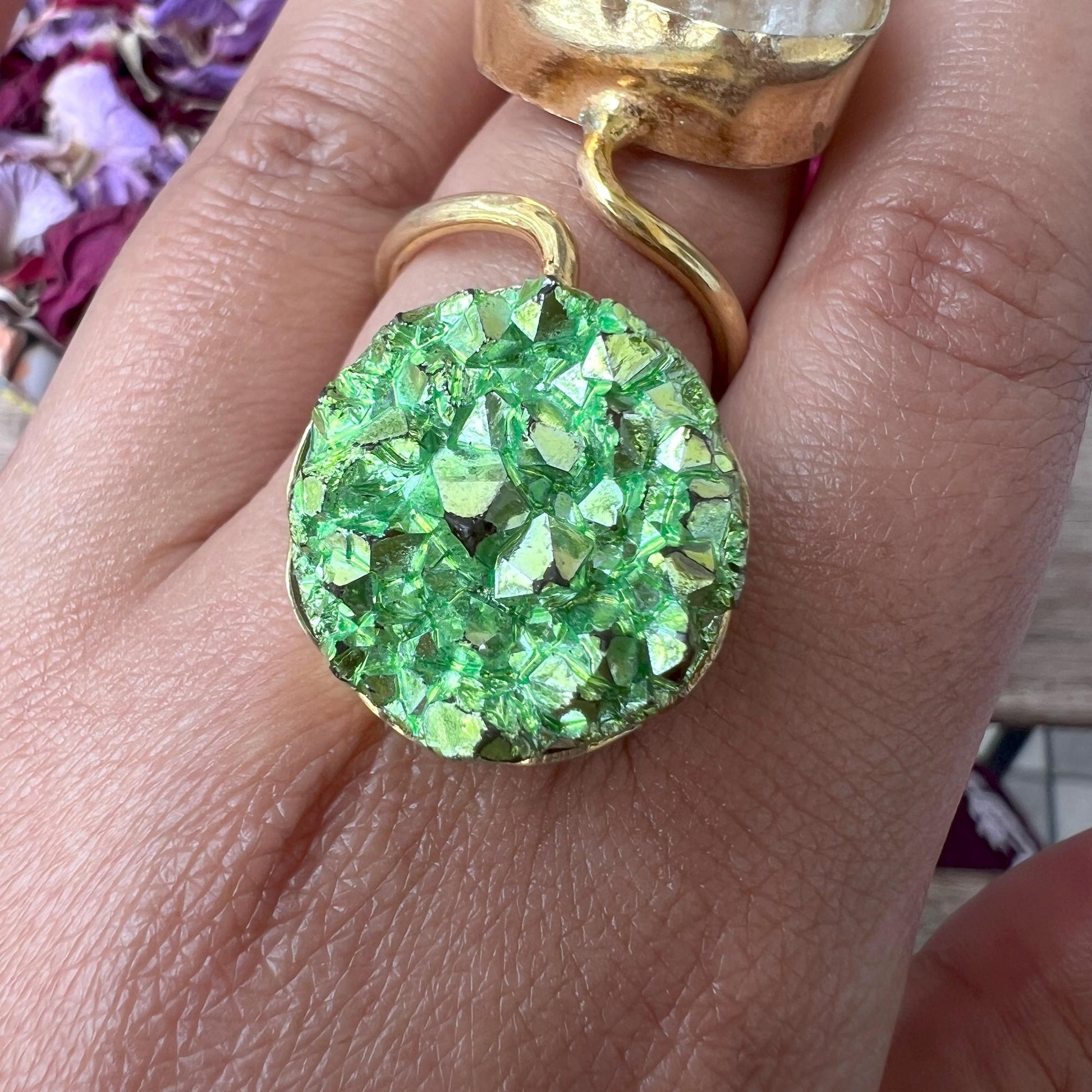The Enache Green Druzy Quartz Ring TheEnache