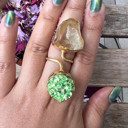 The Enache Green Druzy Quartz Ring TheEnache