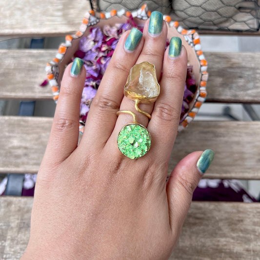 The Enache Green Druzy Quartz Ring TheEnache