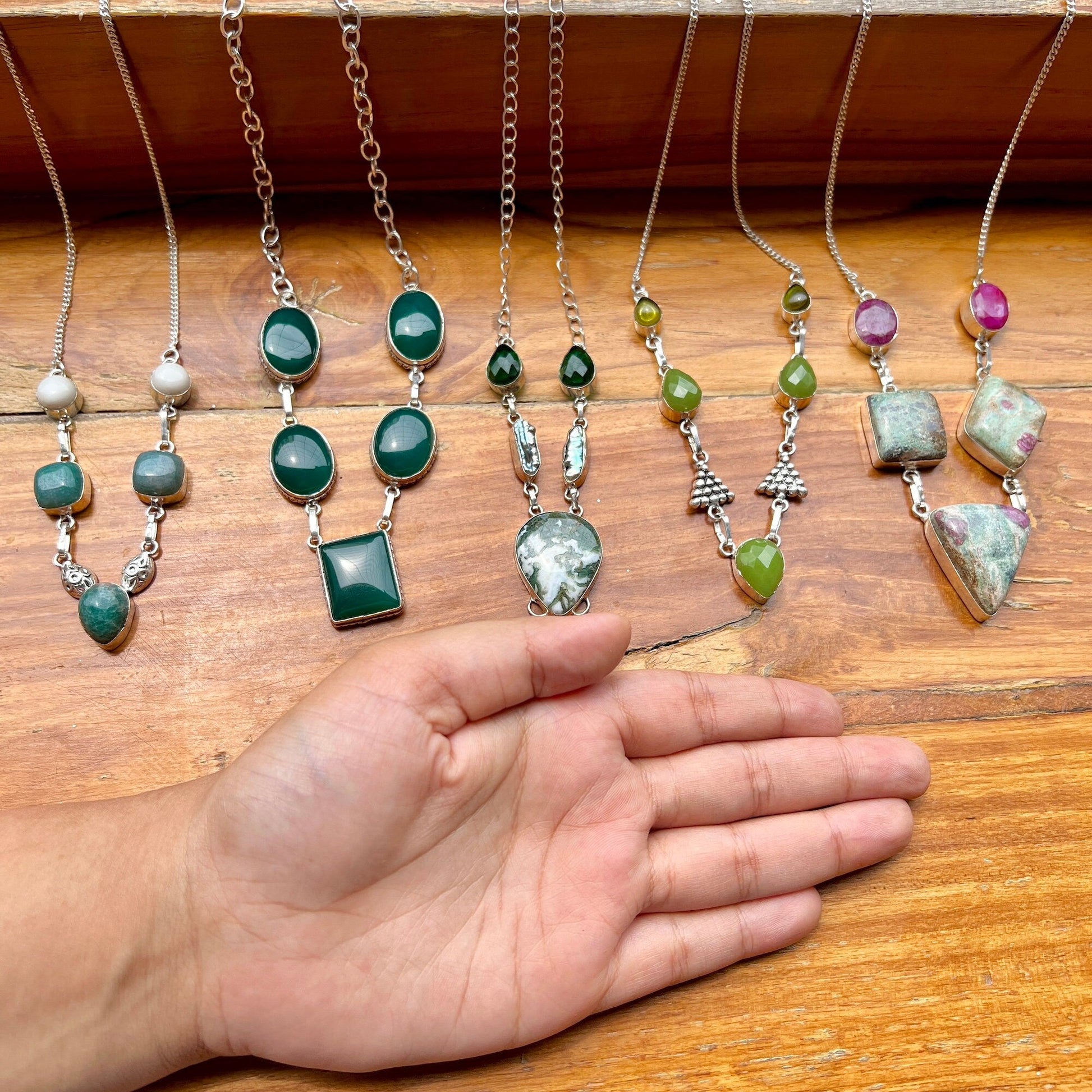 The Enache Green Gemstone Bib Necklace TheEnache