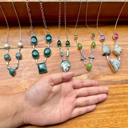 The Enache Green Gemstone Bib Necklace TheEnache