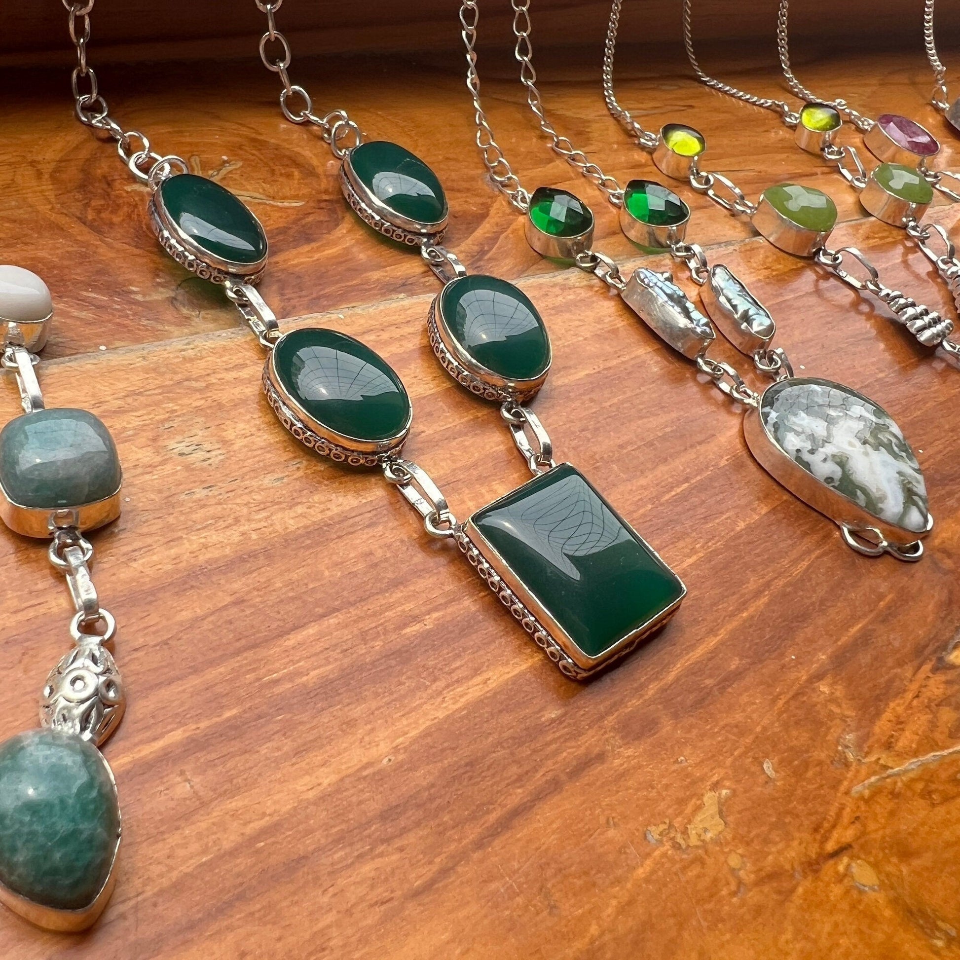 The Enache Green Gemstone Bib Necklace TheEnache