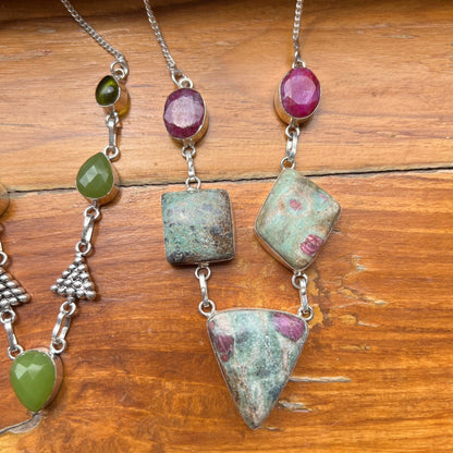 The Enache Green Gemstone Bib Necklace TheEnache