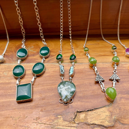 The Enache Green Gemstone Bib Necklace TheEnache