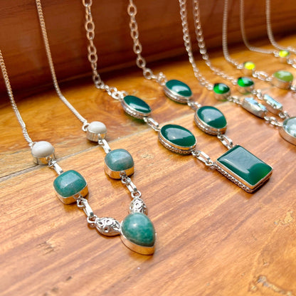 The Enache Green Gemstone Bib Necklace TheEnache