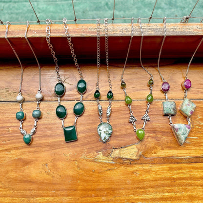 The Enache Green Gemstone Bib Necklace TheEnache