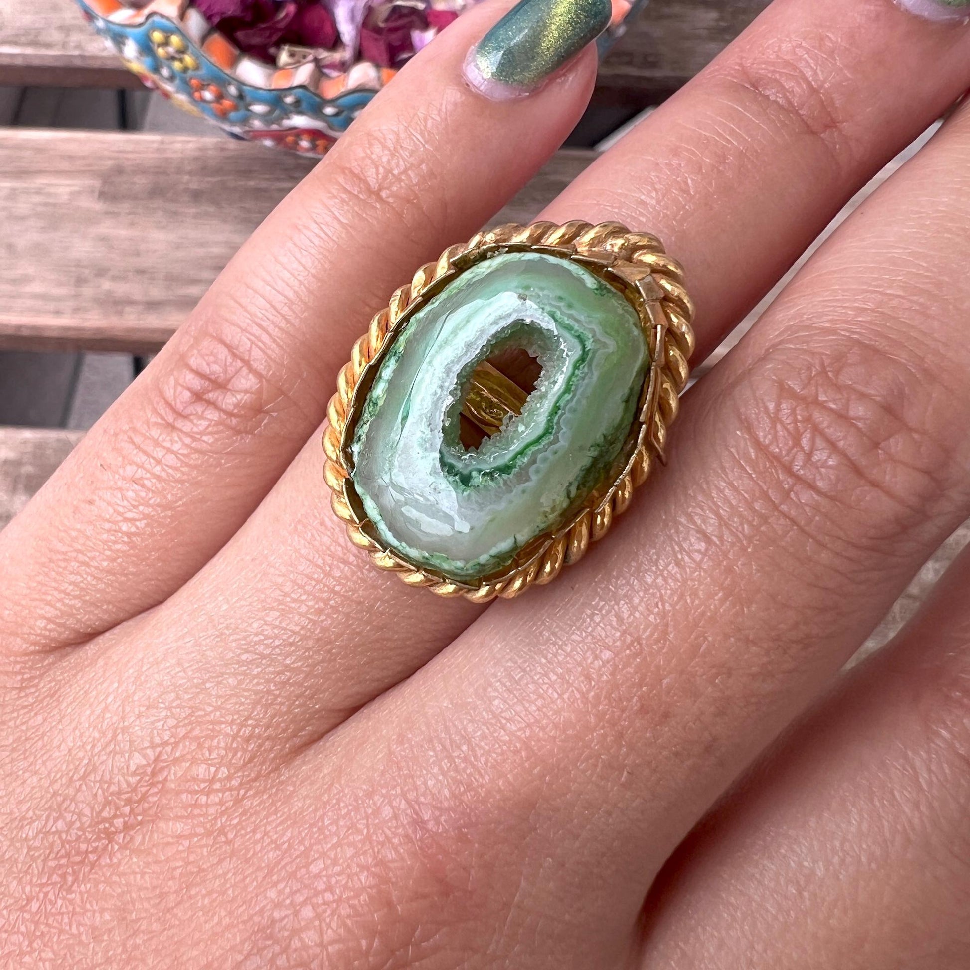 The Enache Green Geode Druzy Ring TheEnache