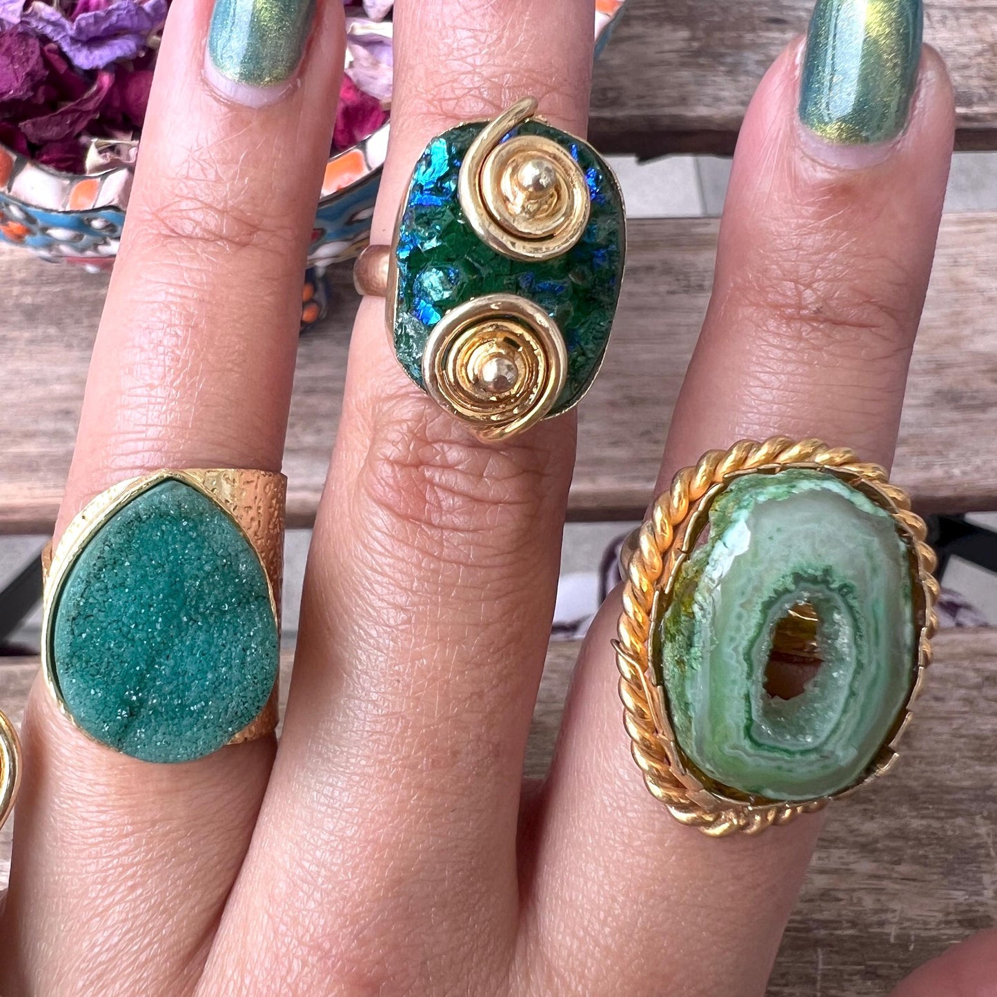 The Enache Green Geode Druzy Ring TheEnache