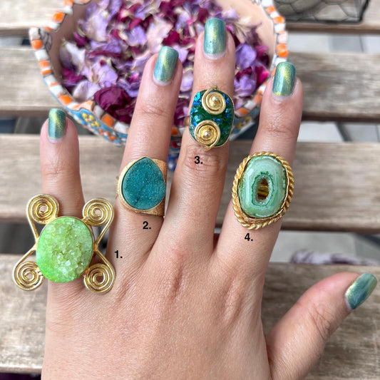 The Enache Green Geode Druzy Ring TheEnache