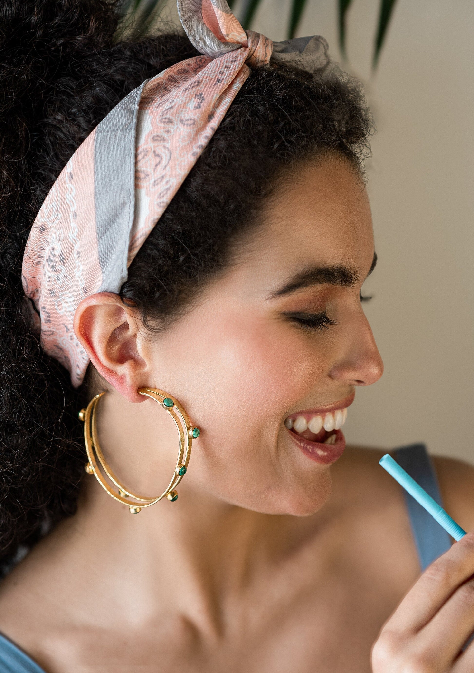 The Enache Green Gold Chunky Hoops TheEnache