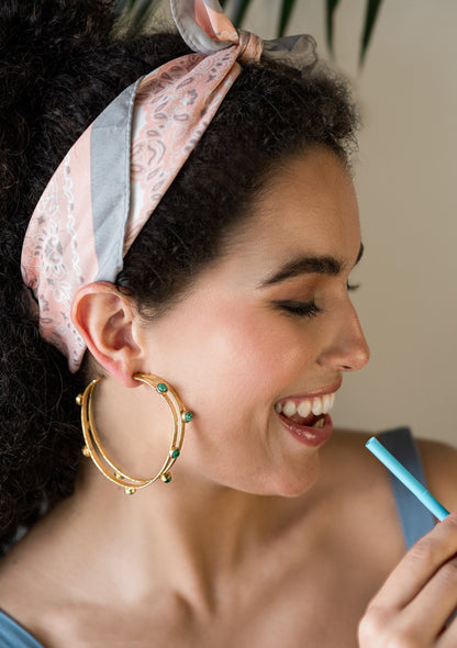 The Enache Green Gold Chunky Hoops TheEnache