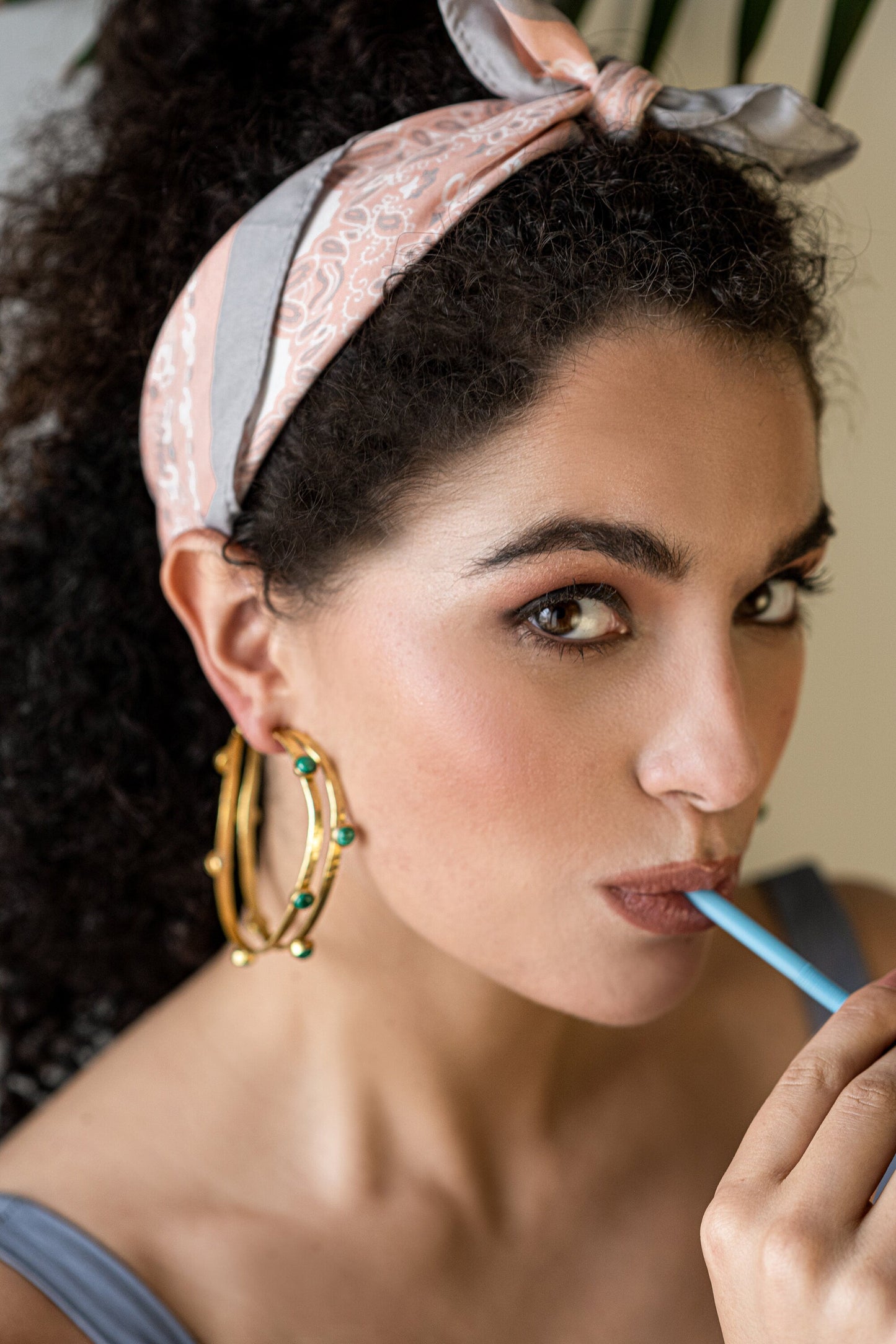 The Enache Green Gold Chunky Hoops TheEnache