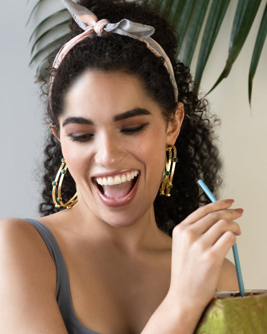 The Enache Green Gold Chunky Hoops TheEnache