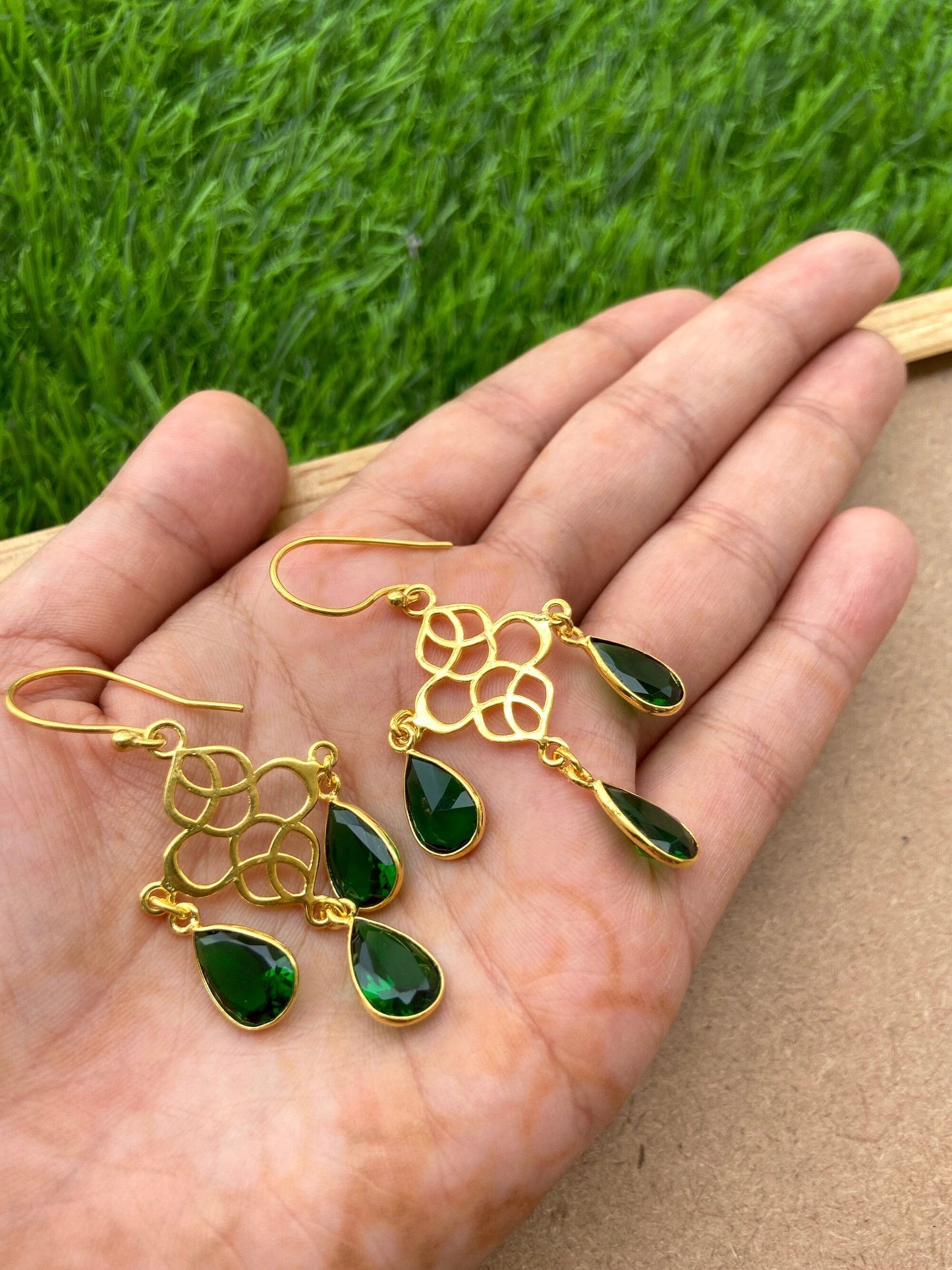 The Enache Green Onyx Charm Earrings TheEnache