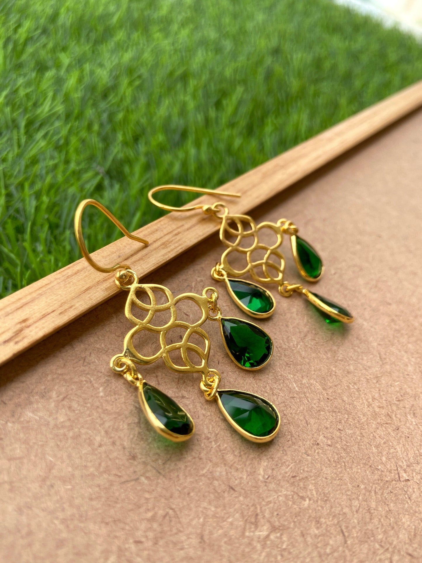The Enache Green Onyx Charm Earrings TheEnache
